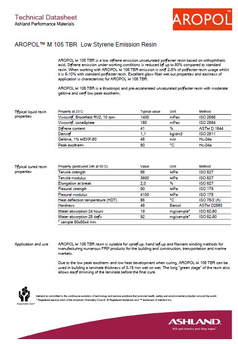 Aropol M 105 Polyester Resin TDS