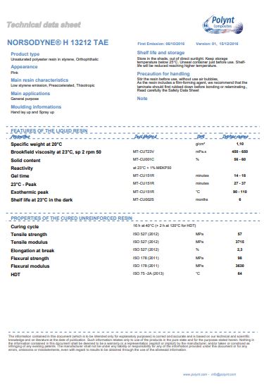 Norsodyne H-13212 TAE Polyester Resin